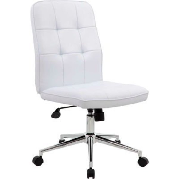 Boss Office Products Boss Modern Office Chair - Vinyl - Mid Back - White B330-WT